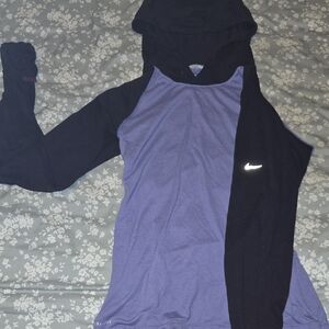 Nike Black and Purple Hoodie